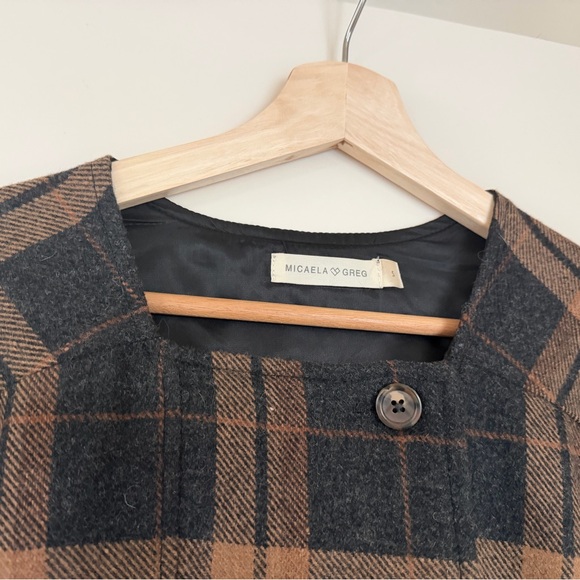 Micaela Greg Wool Plaid Jacket in Charcoal - Picture 3 of 5